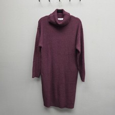 CBRAND Sweater Dress Womens Large Mock Neck Long Sleeve Ribbed Knit Pullover