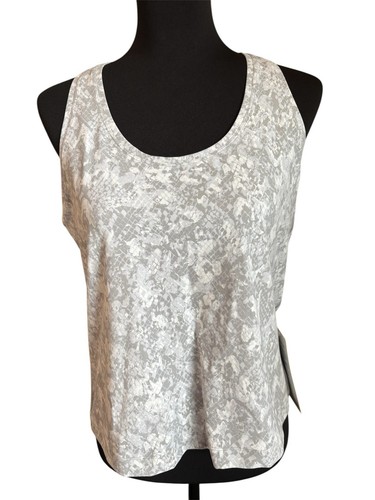 Lululemon cooles RB kurzes Damen-Tanktop Racerback Performance grau Größe 16 neu mit Etikett