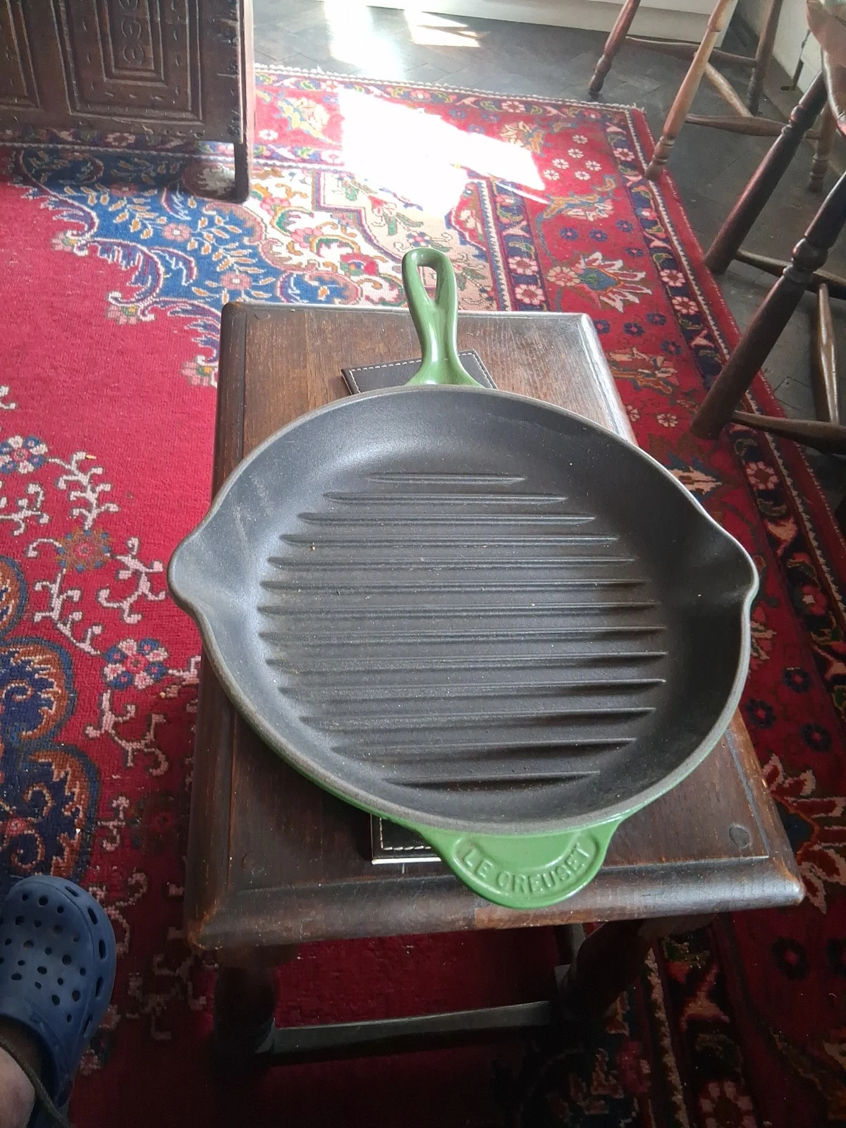 Vintage Le Creuset Cast Iron Griddle Skillet Grill Frying Pan Forest Green 30cm!
Opens in a new wind