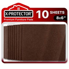 Felt Furniture Pads - 10 Pack Premium 8  x6  Heavy Duty 1/5  Felt Sheets Cut