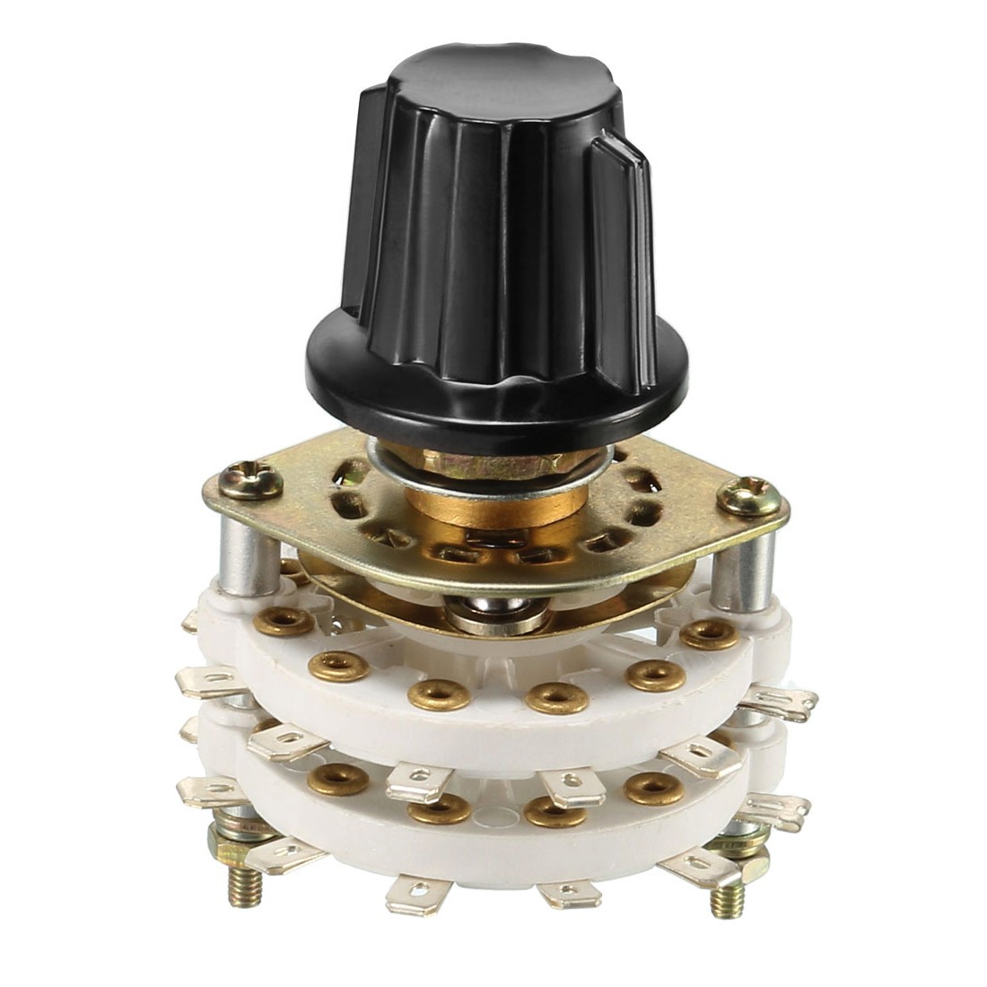 2P6T 2 Pole 6 Position 2Deck Band Channel Rotary Switch Selector with Knob