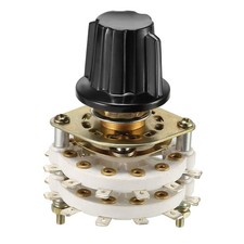 2P6T 2 Pole 6 Position 2Deck Band Channel Rotary Switch Selector with Knob