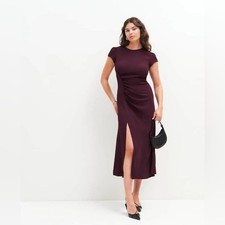 NWT Reformation Fraiser Dress in Prune, size 20