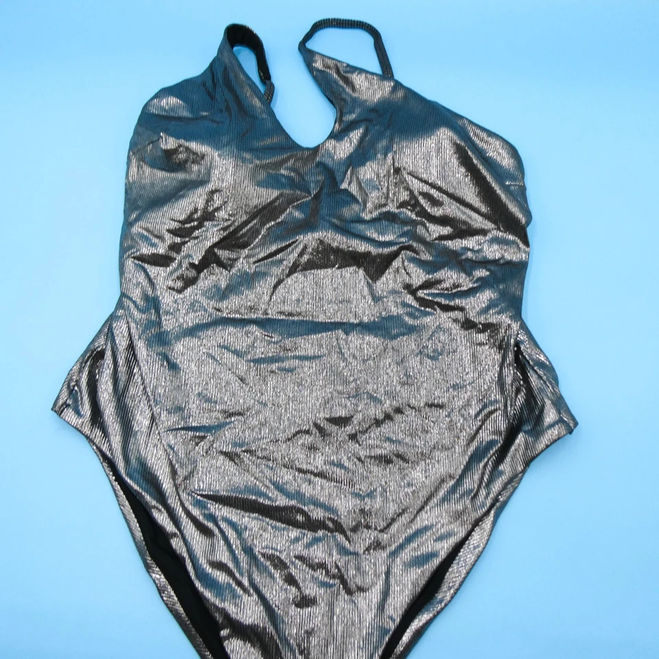 Victoria's Secret XXL серый металлический вырез ребристый с подкладкой цельный купальник новый - Изображение 3 из 4