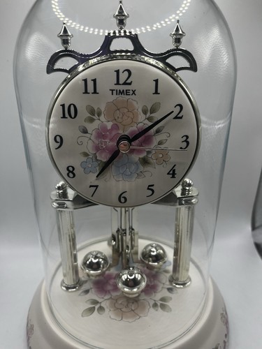 Vintage Timex Tea Rose Anniversary Mantel Clock - Picture 3 of 9