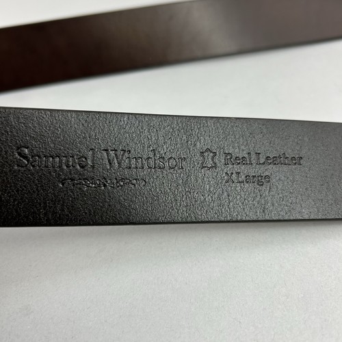 Cintura classica jeans casual pelle marrone Samuel Windsor taglia XL lunghezza lunga 50" - Foto 11 di 12