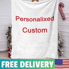 1 Piece of Custom Personalized Blanket with Image Upload DIY Flannel Blanket -