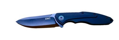 CRKT 6215 Caligo 3.125'' 8Cr13MoV Blade. Black aluminum scales. Blue accent