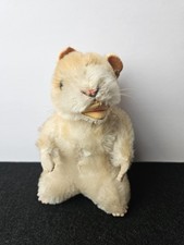 Vintage STEIFF Goldy Hamster Mohair 1950's Plush Toy 5 inch w/Button No Tag