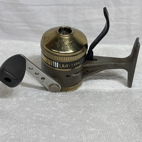 Vintage Zebco UL4 klassische Angelrolle HERGESTELLT IN DEN USA Triggerspin Feathertouch ultraleicht - Bild 6 von 8