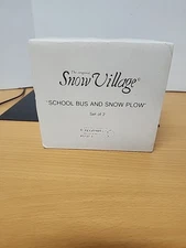 Dept 56 The Original Snow Village School Bus And Snow Plow 5137-3 ,Set of 2