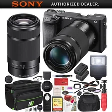 Sony a6400 Mirrorless Camera ILCE-6400/B 55-210mm Lens Kit Deco Gear Case Bundle