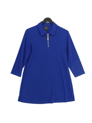 Coco Bianco Damen Bluse M blau Polyester mit Elasthan Basic