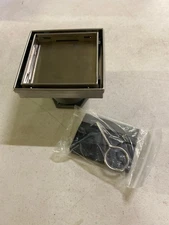 Reln FD0402TLSS 4"x4" Stainless Steel Square Shower Drain with Tile Insert Cover