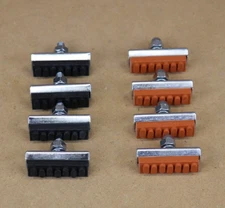 Set 4 Vintage Weinman 7 dot Style Bicycle Brake Pads Black & Red Road Caliper