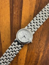 Guess Watch Women Silver Tone White Dial Date Quartz 25mm New Battery