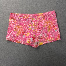 Lilly Pulitzer Shorts Girls 14 Pink Seersucker Chino Floral Summer Casual