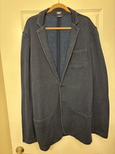Faherty Reserve The Inlet Blazer Indigo Dyed Knit Men's Size XLT