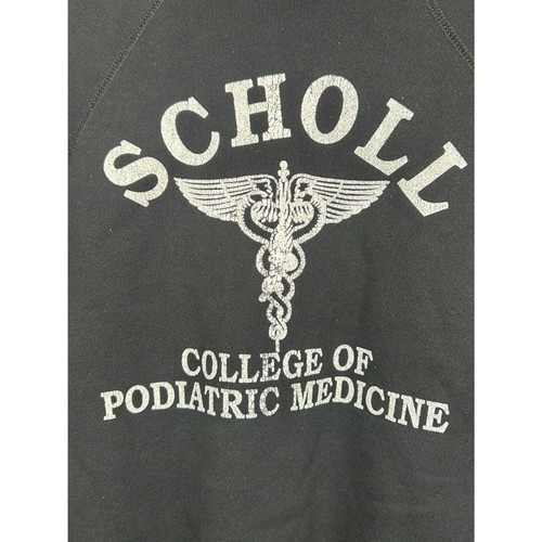Vintage 70s Scholl College of Podiatric Medicine Crewneck Black L Sweatshirt - Picture 5 of 5