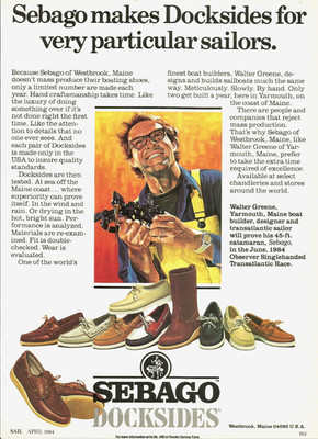 1984 Sebago Docksides Boating Shoe Walter Greene Illustrated vintage Print AD