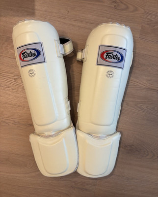 Fairtex SP3 Shin Guards White Size XL Muay Thai/Kickboxing/MMA