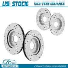 Front & Rear Drilled and Slotted Disc Brake Rotors Kit for 2020-2021 Mazda CX-30
