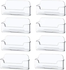 Qizpcer 8 Pack Plastic Business Card Holder - Clear Business Card Case 