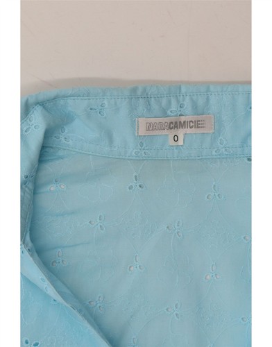 NARACAMICIE Womens 3/4 Sleeve Shirt Blouse UK 0 XS Blue OP03 - Picture 3 of 3