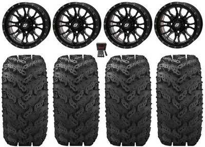 Sedona Fusion 14'' Wheels Gloss Black +30mm 30'' Reptile Tires Can-Am Defender