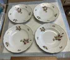 Rosenthal Continental Sanssouci Moss Rose 4 Large Soup Salad Bowls 8 3/4” MINT