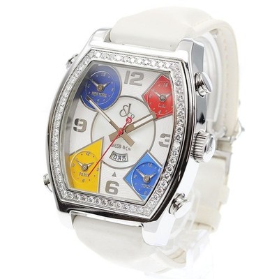 [Jacob & Co] Five Time Zone Quartz Diamond Bezel White [USED] with Inner Box
