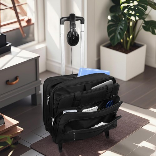 GMAK Rolling Laptop Bag for Women Men, Wheeled Briefcase with Removable Black - Picture 7 of 8