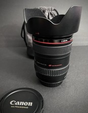 Canon EF 24-105mm f4 L USM Macro Zoom Lens, Hood, Pouch Very Good Clean Cond.
