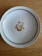 Royal Copenhagen Porcelain Kijafa Gold Bird & Cherries Vintage Plate 8". 9763