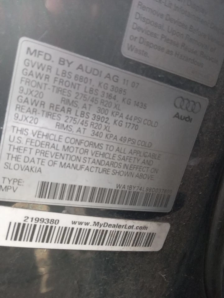 Alternador 180 amperios compatible con 07-10 TOUAREG 307576 Foto 4 de 4