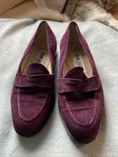 Pancaldi Women s Suede Slip-on Loafers PURPLE 6B Made In Italy