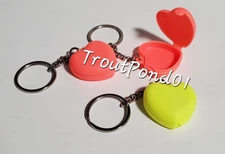 Tupperware Keychains Heart Keychain Lot Neon Orange and Neon Green Set 3 Lockets