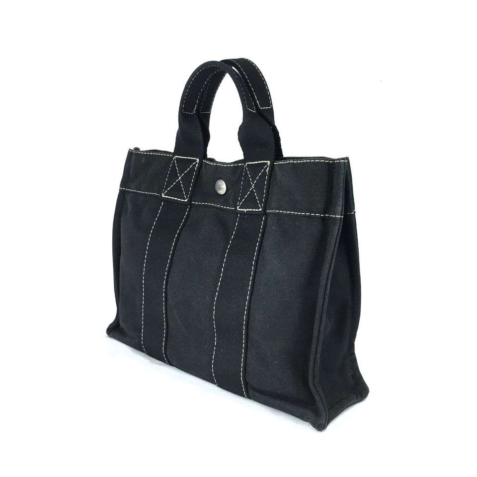 Auténtico bolso de mano Hermès Deauville PM negro de Japón AN29/8,3N Foto 3 de 4