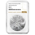 2017 (S) $1 1-oz American Silver Eagle NGC MS70 Brown Label