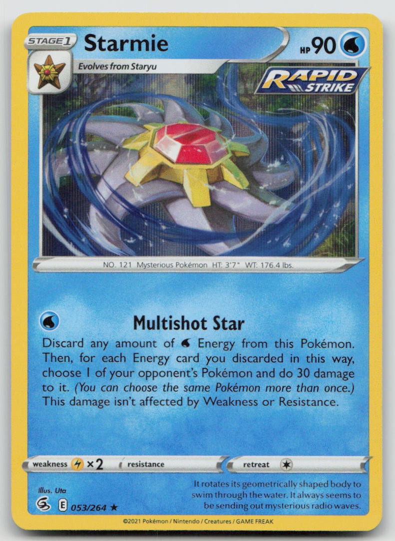 Starmie 053/264 Holo Rare Fusion Strike Pokemon NM