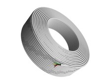 Phone Cable 300ft Rounded White Roll 100m Long 4x1/0.4 26 AWG Gau... Fast Ship