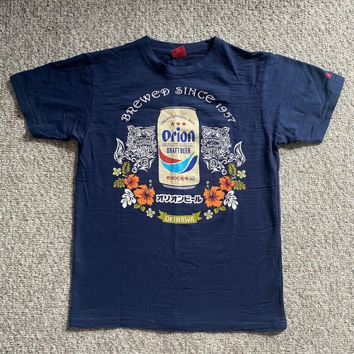 Orion Draft Beer T Shirt Mens Medium M Blue Official Happy Time Okinawa S/S