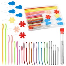 60 PCS Yarn Needle Kit, Including Bent Tapestry 3 Sizes Weaving Mix