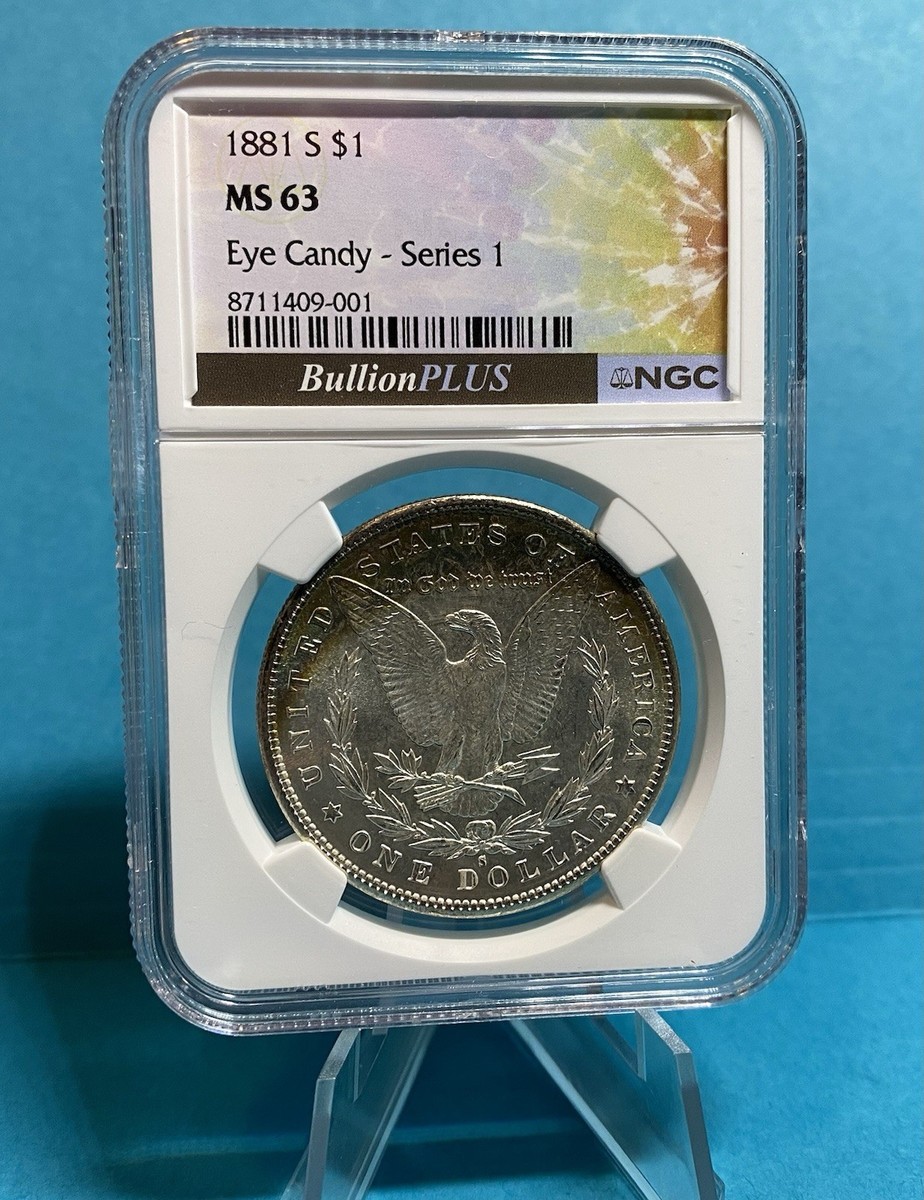 1881-S Morgan Silver Dollar NGC MS 63 Crescent Toner 🌈 Bullion