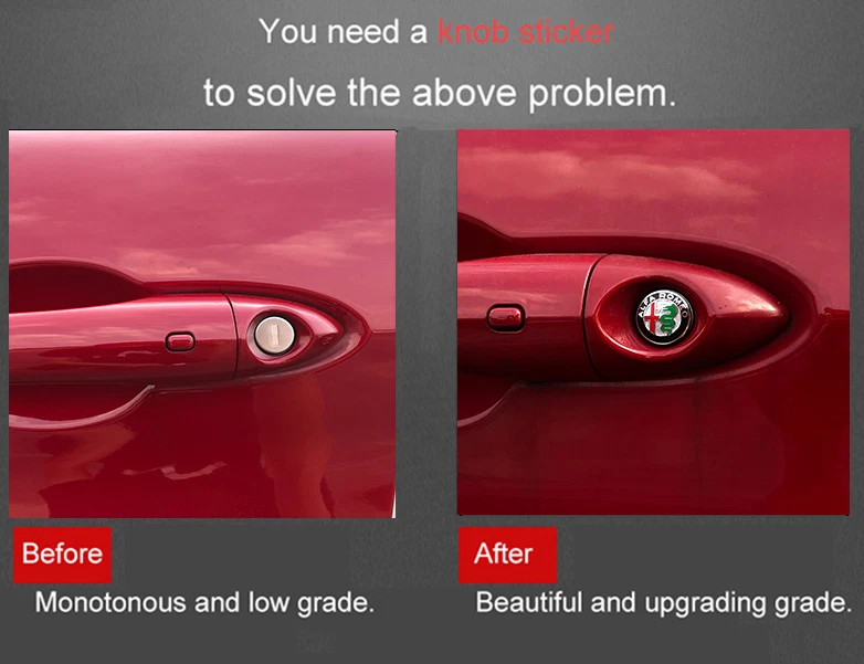 汽车门锁眼保护黑色贴纸适用于阿尔法罗密欧 Giulia Stelvio 147 159 — 第 2/3 张图片