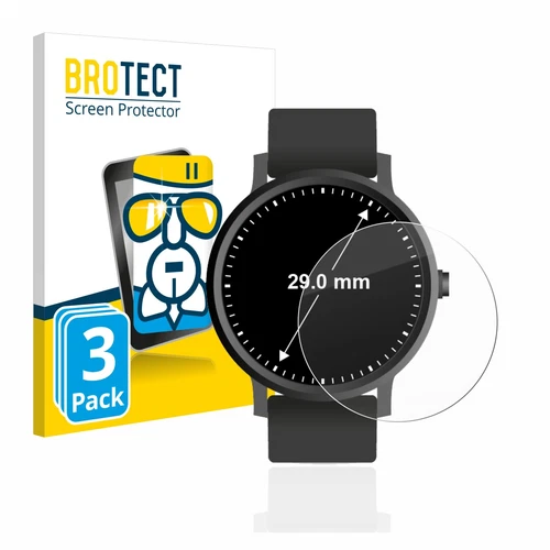 3x Glass Screen Protector for Circular Displays (ø: 29 mm) Protective Glass 