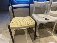 Cult Furniture Caleb Wooden Dining Chair Natural Weave & Walnut Wood 81cm