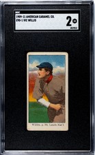 1909 E90-1 VIC WILLIS GOOD AMERICAN CARAMEL SGC 2 BASEBALL ST. LOUIS CARDINALS