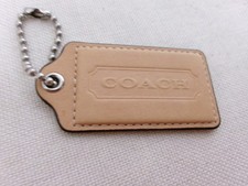 COACH 2.75" NATURAL LEATHER BAG CHARM KEY CHAIN REPLACEMENT
