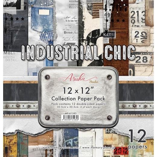 Asuka Studio Industrial Chic 12""x12"" Collection Paper Pack 12pcs